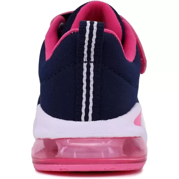 NAUTICA Kids Boys Girls Air Bubble Sneaker Athletic Running Shoe with StrapBungee ToddlerLittle KidsTetra Air Navy Fuchsia