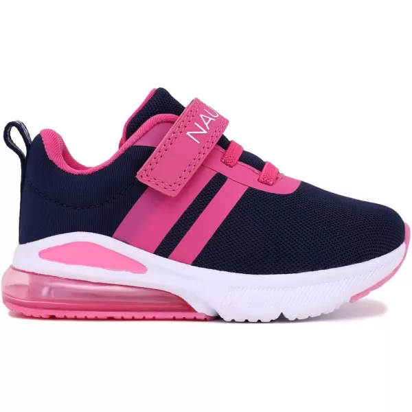 NAUTICA Kids Boys Girls Air Bubble Sneaker Athletic Running Shoe with StrapBungee ToddlerLittle KidsTetra Air Navy Fuchsia