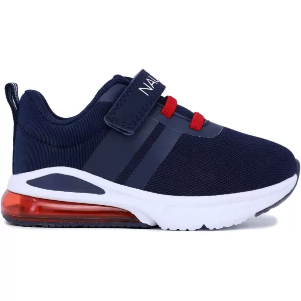 NAUTICA Kids Boys Girls Air Bubble Sneaker Athletic Running Shoe with StrapBungee ToddlerLittle KidsTetra Air Navy Red