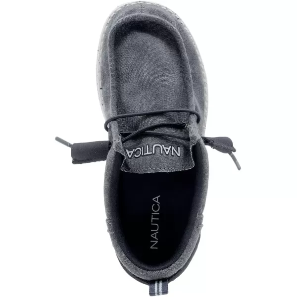 NAUTICA Kids Boys Youth Comfort Loafers LaceUp Boat Shoe Lightweight Casual Stretch SneakerLittle KidBig Kid RushfordBlack Wash
