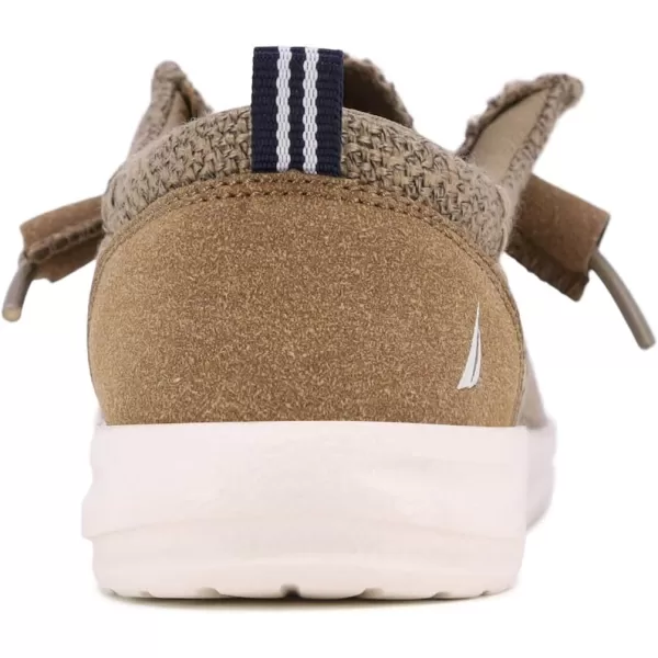 NAUTICA Kids Boys Youth Comfort Loafers LaceUp Boat Shoe Lightweight Casual Stretch SneakerLittle KidBig Kid RushfordCamel Knit