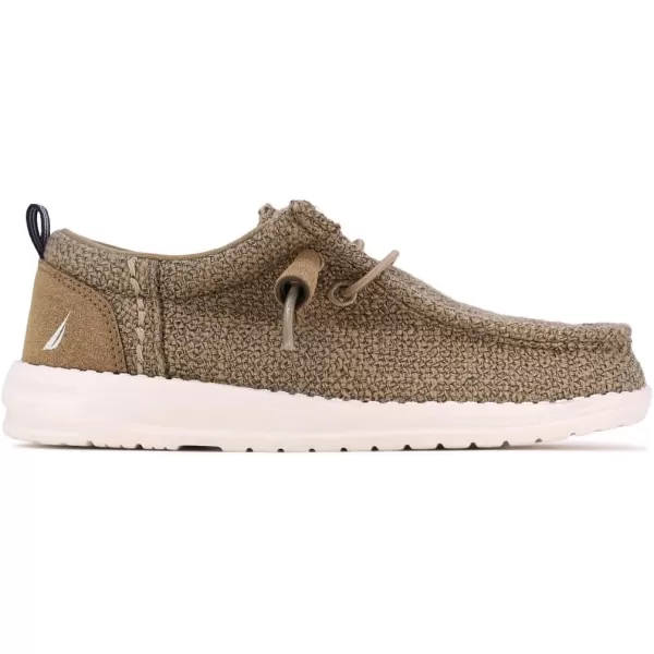 NAUTICA Kids Boys Youth Comfort Loafers LaceUp Boat Shoe Lightweight Casual Stretch SneakerLittle KidBig Kid RushfordCamel Knit