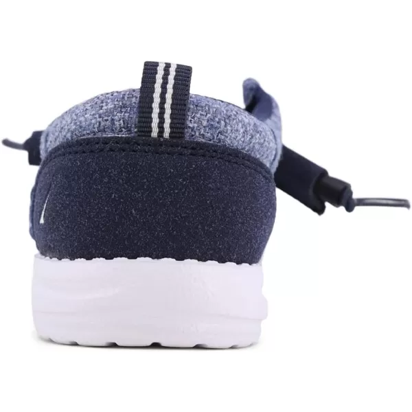NAUTICA Kids Boys Youth Comfort Loafers LaceUp Boat Shoe Lightweight Casual Stretch SneakerLittle KidBig Kid RushfordDenim Tweed