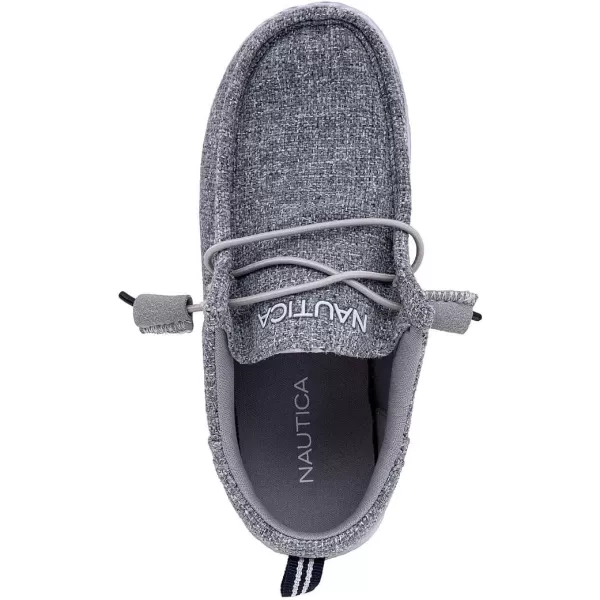 NAUTICA Kids Boys Youth Comfort Loafers LaceUp Boat Shoe Lightweight Casual Stretch SneakerLittle KidBig Kid RushfordGrey