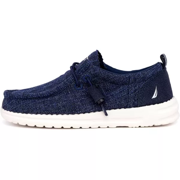 NAUTICA Kids Boys Youth Comfort Loafers LaceUp Boat Shoe Lightweight Casual Stretch SneakerLittle KidBig Kid RushfordNavy