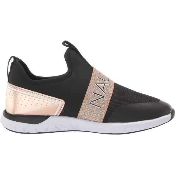 NAUTICA Kids Girls Youth Athletic Fashion Sneakers  SlipOn Style for Little Kids and Big KidsAlois Sagablack Gold Metallic