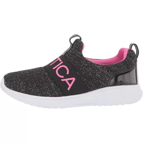 NAUTICA Kids Girls Youth Athletic Fashion Sneakers  SlipOn Style for Little Kids and Big KidsBlack Sparkle Pink