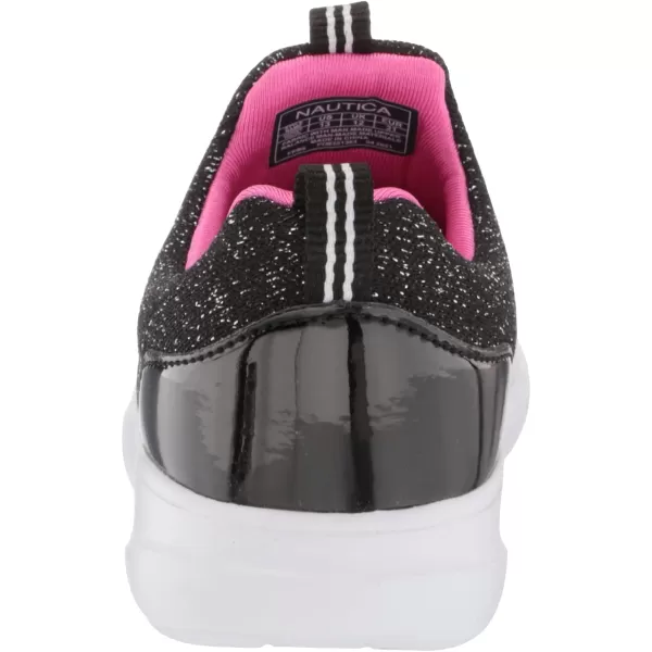 NAUTICA Kids Girls Youth Athletic Fashion Sneakers  SlipOn Style for Little Kids and Big KidsBlack Sparkle Pink