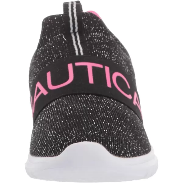 NAUTICA Kids Girls Youth Athletic Fashion Sneakers  SlipOn Style for Little Kids and Big KidsBlack Sparkle Pink