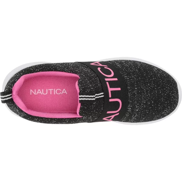 NAUTICA Kids Girls Youth Athletic Fashion Sneakers  SlipOn Style for Little Kids and Big KidsBlack Sparkle Pink