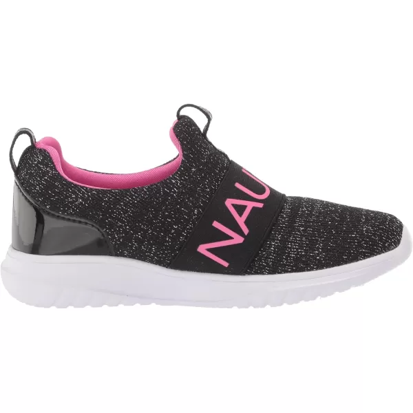 NAUTICA Kids Girls Youth Athletic Fashion Sneakers  SlipOn Style for Little Kids and Big KidsBlack Sparkle Pink