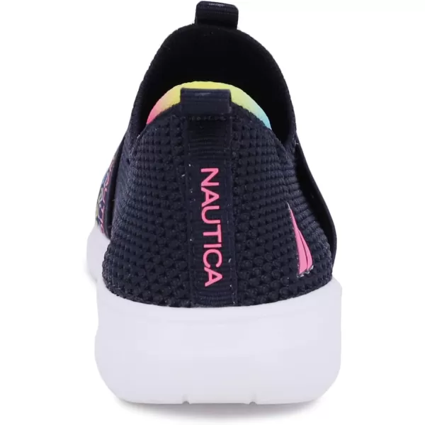 NAUTICA Kids Girls Youth Athletic Fashion Sneakers  SlipOn Style for Little Kids and Big KidsPiercenavy Rainbow