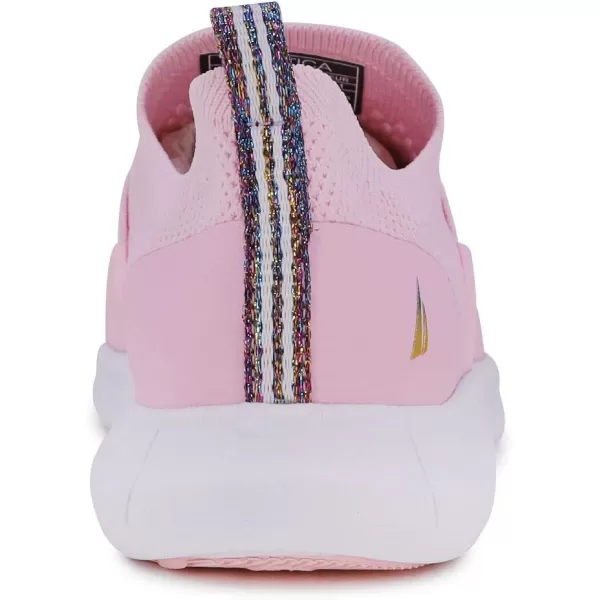 NAUTICA Kids Girls Youth Athletic Fashion Sneakers  SlipOn Style for Little Kids and Big KidsPink Rainbow Metallic