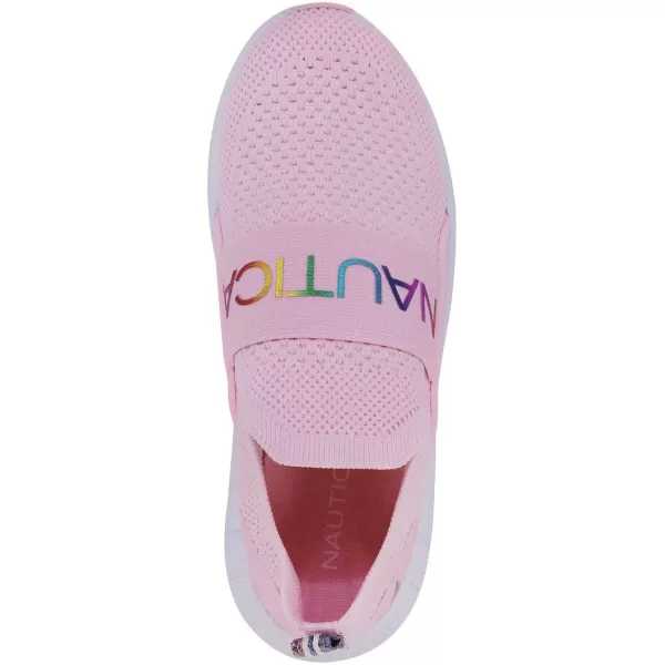NAUTICA Kids Girls Youth Athletic Fashion Sneakers  SlipOn Style for Little Kids and Big KidsPink Rainbow Metallic
