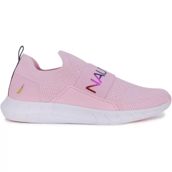 NAUTICA Kids Girls Youth Athletic Fashion Sneakers  SlipOn Style for Little Kids and Big KidsPink Rainbow Metallic