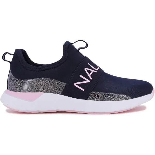 NAUTICA Kids Girls Youth Athletic Fashion Sneakers  SlipOn Style for Little Kids and Big KidsTuvanavy Iridescent Pink