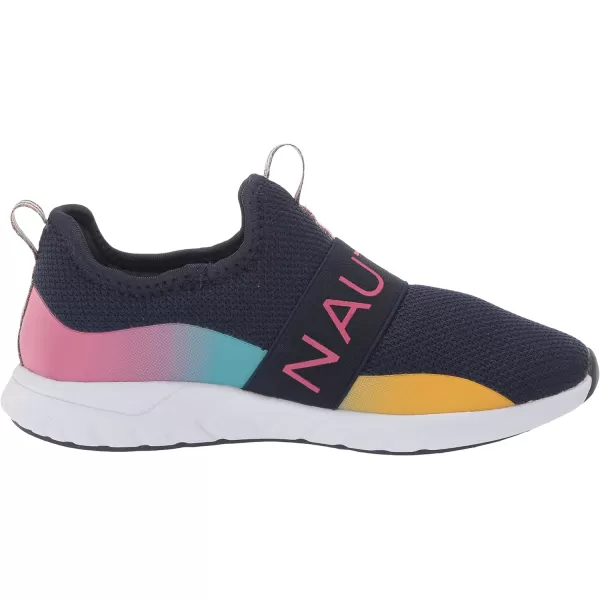 NAUTICA Kids Girls Youth Athletic Fashion Sneakers  SlipOn Style for Little Kids and Big KidsTuvanavy Rainbow