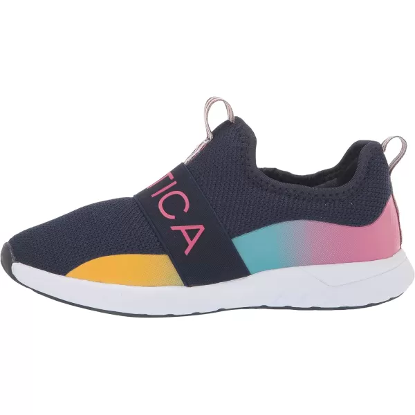 NAUTICA Kids Girls Youth Athletic Fashion Sneakers  SlipOn Style for Little Kids and Big KidsTuvanavy Rainbow