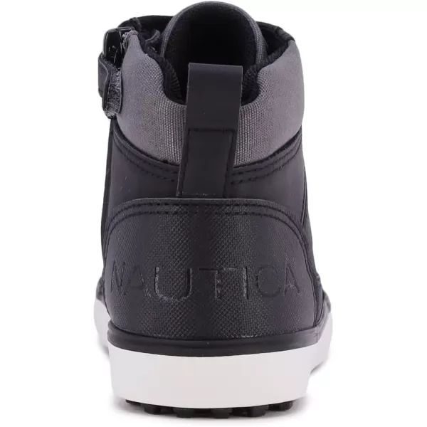 NAUTICA Kids Horizon Sneaker LaceUp Fashion Shoe BootLike High Top for Boys and Girls Big KidLittle Kid SizesBlack Grey