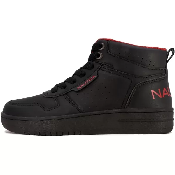 NAUTICA Kids Horizon Sneaker LaceUp Fashion Shoe BootLike High Top for Boys and Girls Big KidLittle Kid SizesBlack Monochrome