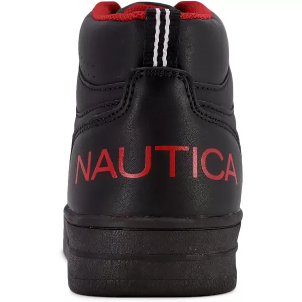 NAUTICA Kids Horizon Sneaker LaceUp Fashion Shoe BootLike High Top for Boys and Girls Big KidLittle Kid SizesBlack Monochrome
