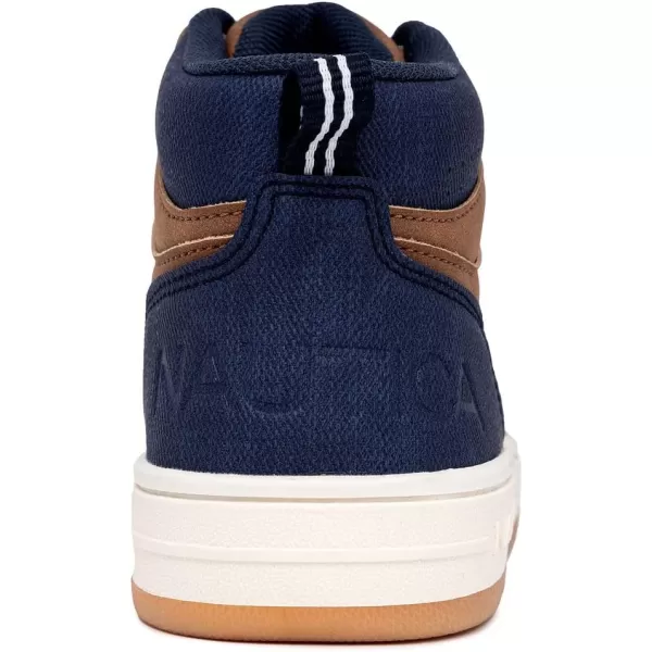 NAUTICA Kids Horizon Sneaker LaceUp Fashion Shoe BootLike High Top for Boys and Girls Big KidLittle Kid SizesChestnut Navy