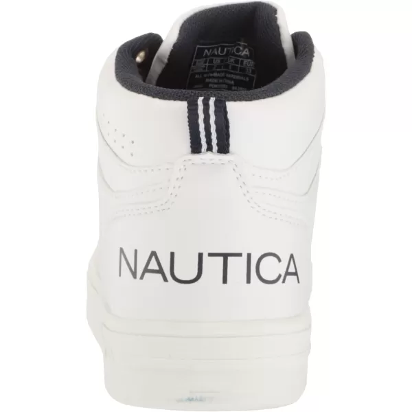 NAUTICA Kids Horizon Sneaker LaceUp Fashion Shoe BootLike High Top for Boys and Girls Big KidLittle Kid SizesWhite Mono