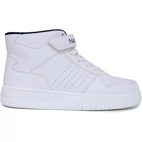 NAUTICA Kids Horizon Sneaker LaceUp Fashion Shoe BootLike High Top for Boys and Girls Big KidLittle Kid SizesWhitejarrel