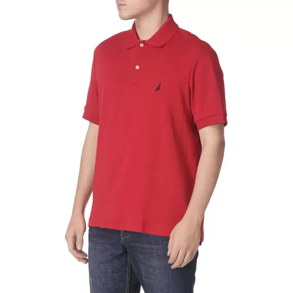 NAUTICA Mens Classic Fit Short Sleeve Solid Soft Cotton Polo ShirtNautica Red