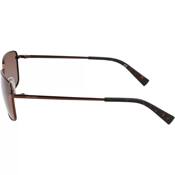 NAUTICA Mens N102sp Rectangular SunglassesMatte Brown