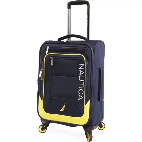 NAUTICA Pathfinder 2pc Softside Luggage Set GreyOrangeNavyYellow