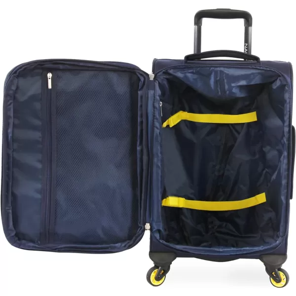 NAUTICA Pathfinder 2pc Softside Luggage Set GreyOrangeNavyYellow