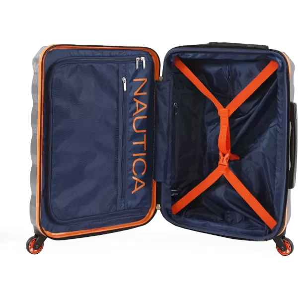 NAUTICA Quest Hardside Spinner Luggage GreyOrange CarryOn 21InchNAUTICA Quest Hardside Spinner Luggage GreyOrange CarryOn 21Inch