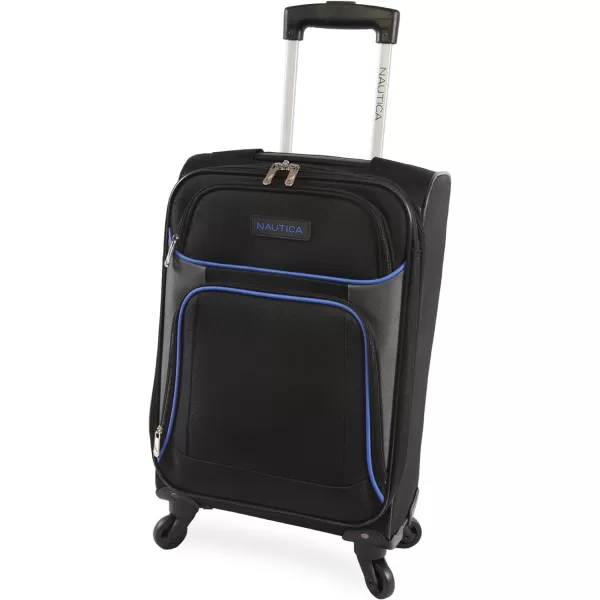 NAUTICA Seascape Collection 4pc Softside Luggage Set BlackBlueBlackBlue