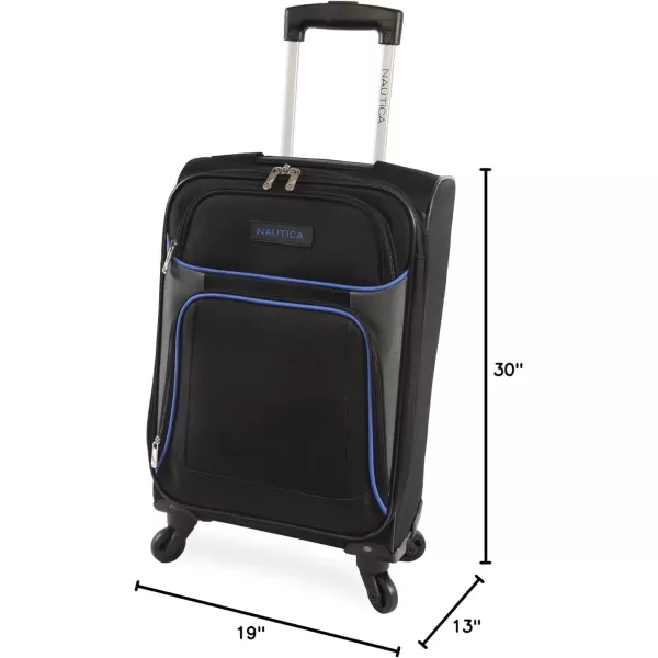 NAUTICA Seascape Collection 4pc Softside Luggage Set BlackBlueBlackBlue