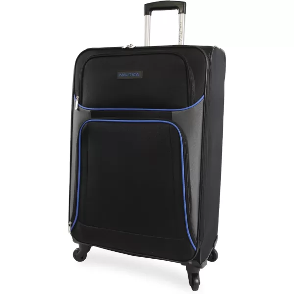 NAUTICA Seascape Collection 4pc Softside Luggage Set BlackBlueBlackBlue