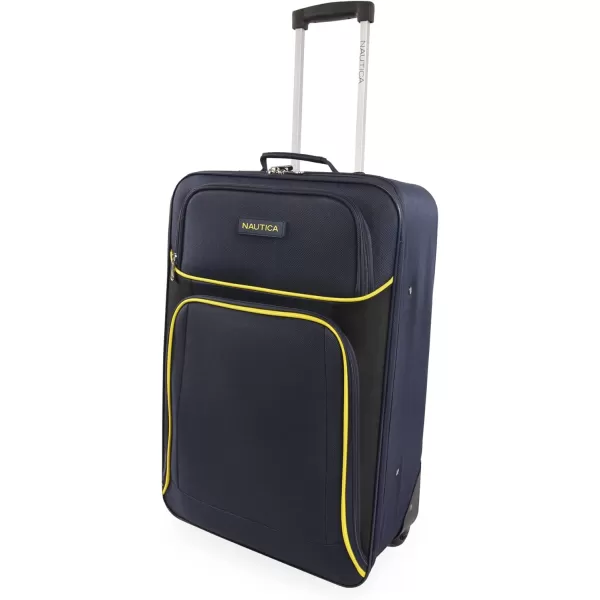 NAUTICA Seascape Collection 4pc Softside Luggage Set BlackBlueNavyYellow