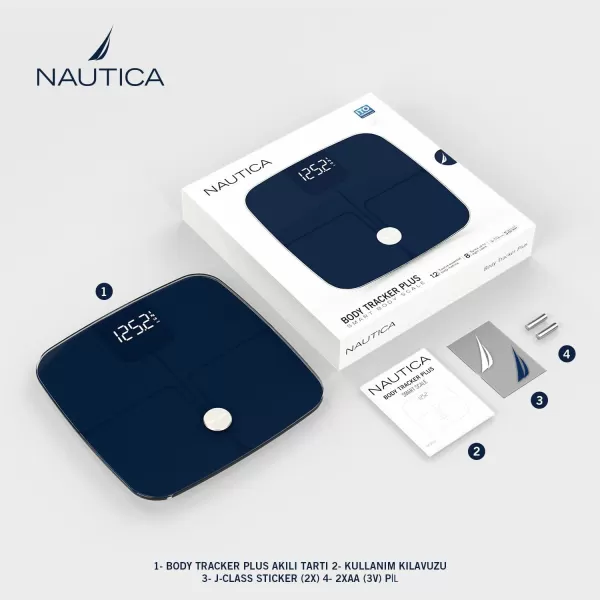 NAUTICA Smart Scale Plus ITO Technology Body Fat Scale with Digital LED Display Full Body Composition Analyzer Fitness Digital Body Tracker MultiUser  Bluetooth WiFi NAUTICA NavyNAUTICA Smart Scale Plus ITO Technology Body Fat Scale with Digital LED Display Full Body Composition Analyzer Fitness Digital Body Tracker MultiUser  Bluetooth WiFi NAUTICA Navy