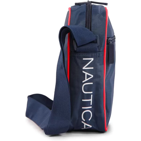 NAUTICA Unisexs Shoulder Bag Black WhiteNavy Red