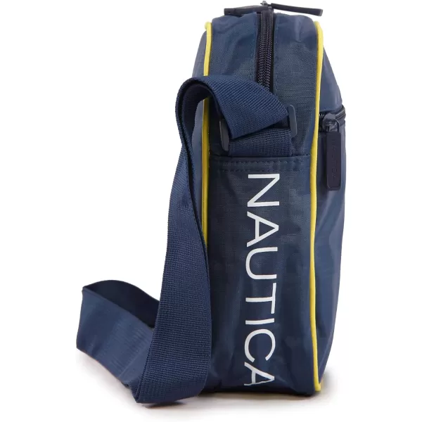 NAUTICA Unisexs Shoulder Bag Black WhiteNavy Yellow