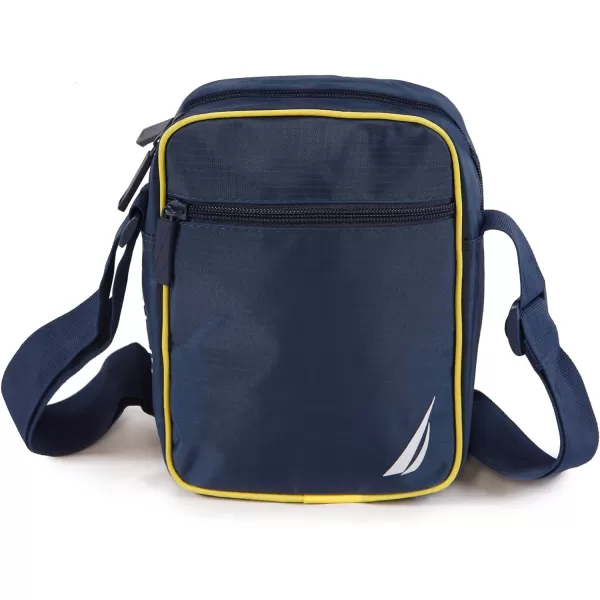 NAUTICA Unisexs Shoulder Bag Black WhiteNavy Yellow