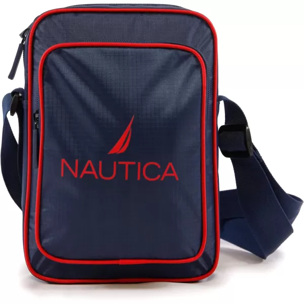 NAUTICA Unisexs Shoulder Bag Grey OrangeNavy Red