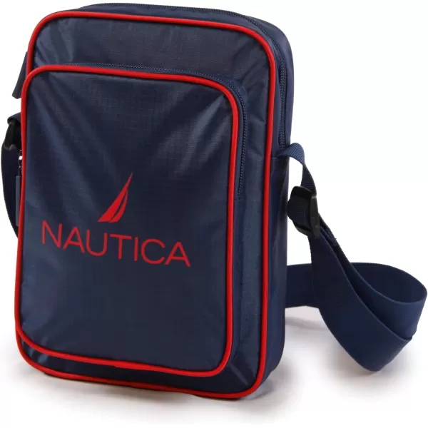 NAUTICA Unisexs Shoulder Bag Grey OrangeNavy Red