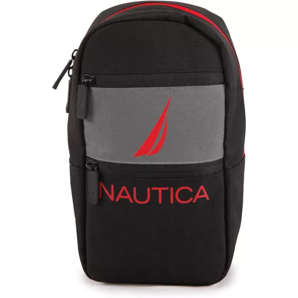 NAUTICA Unisexs Sling Shoulder Bag Navy YellowBlack Red