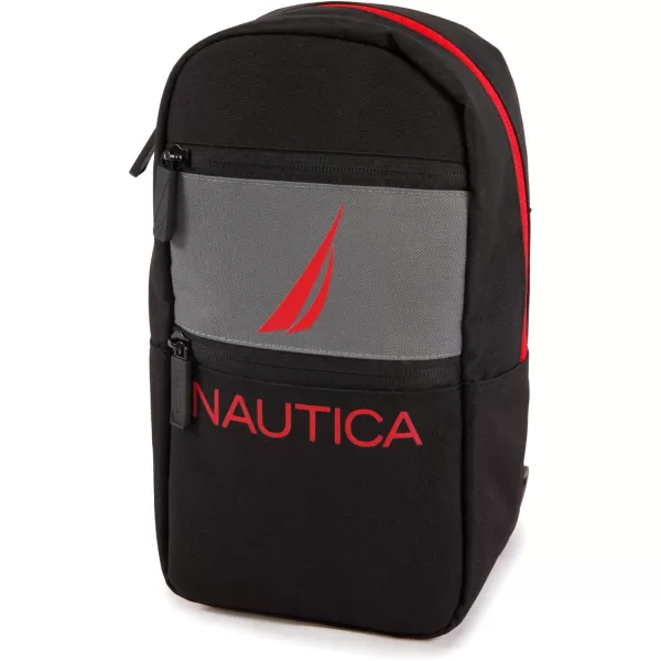 NAUTICA Unisexs Sling Shoulder Bag Navy YellowBlack Red
