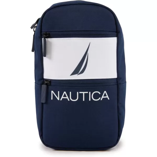 NAUTICA Unisexs Sling Shoulder Bag Navy YellowNavy White