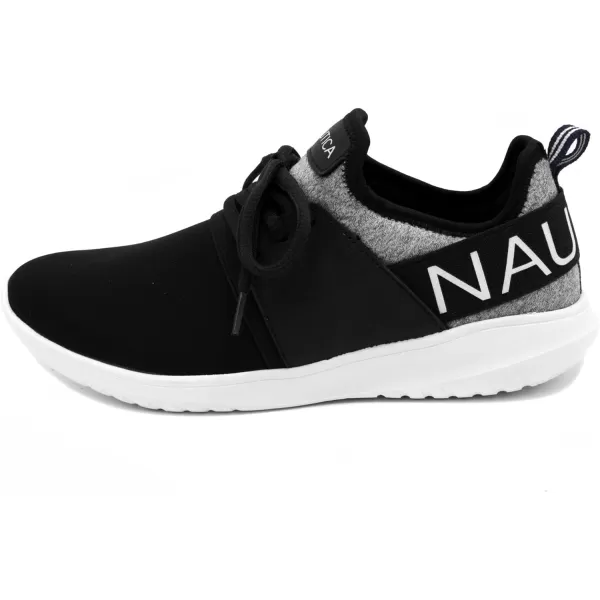 NAUTICA Women Fashion Sneaker LaceUp Jogger Running Shoe Casual Walking SneakerBlack Heathered