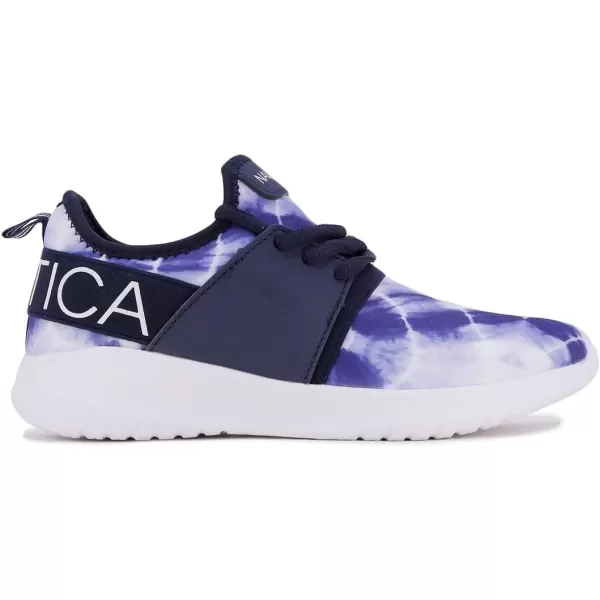 NAUTICA Women Fashion Sneaker LaceUp Jogger Running Shoe Casual Walking SneakerBlue Tie Dye