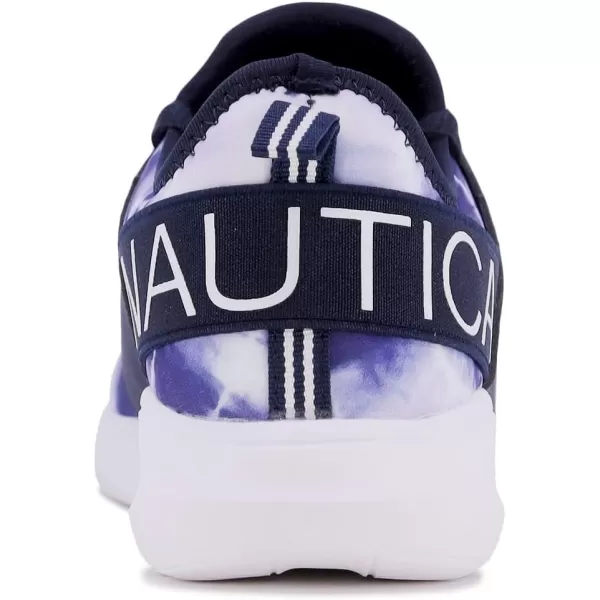 NAUTICA Women Fashion Sneaker LaceUp Jogger Running Shoe Casual Walking SneakerBlue Tie Dye