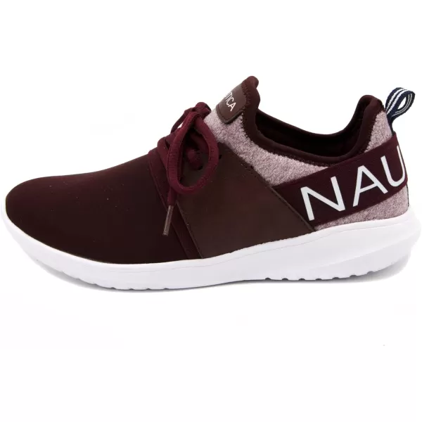 NAUTICA Women Fashion Sneaker LaceUp Jogger Running Shoe Casual Walking SneakerBurgundy Heather